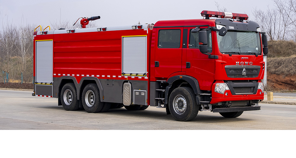 豪沃后双桥外露水罐消防车图3