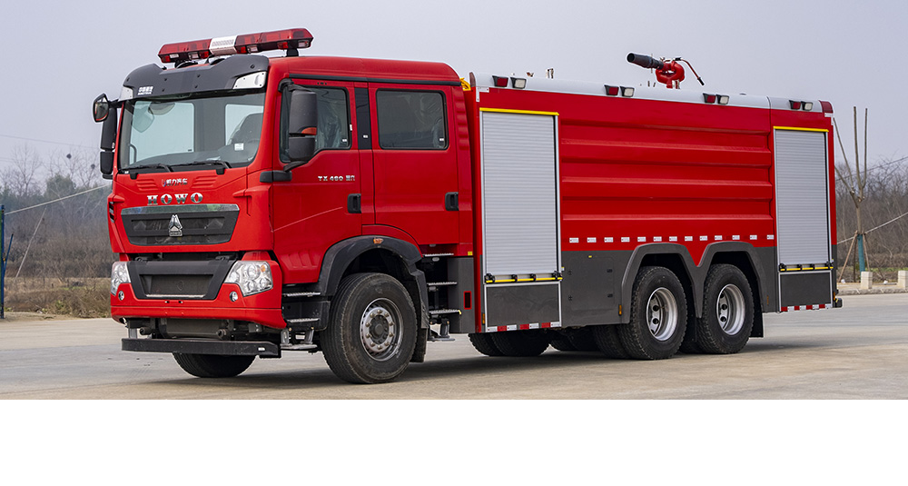 豪沃后双桥泡沫消防车图1