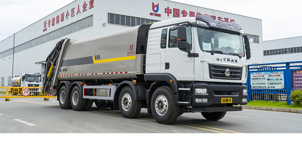 重汽前四后八压缩式垃圾车图1