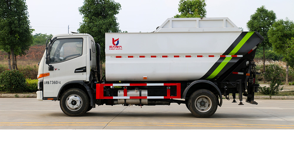 骏铃V3自装卸式垃圾车 后装图6