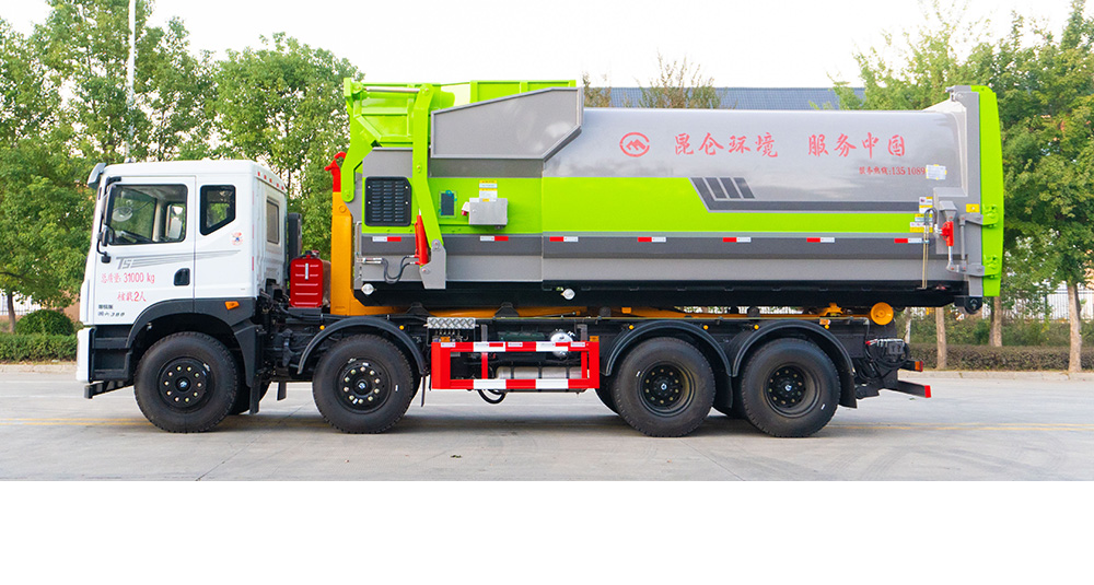 东风华神前四后八车厢可卸式垃圾车图4